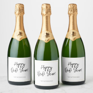Etiquetas Para Vinos Espumosos Feliz Año Nuevo Sparkling Wine Label Fun Moder