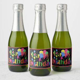 Etiquetas Para Vinos Espumosos Feliz cumpleaños