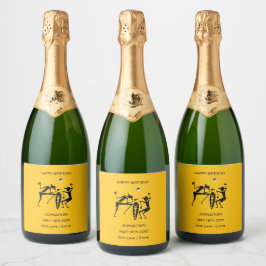 Etiquetas Para Vinos Espumosos Feliz cumpleaños, fiesta de la luna