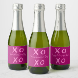 Etiquetas Para Vinos Espumosos Feliz Día de Galentina Magenta XOXO