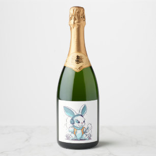 Etiquetas Para Vinos Espumosos Feliz Día de Pascua Egg Bunny diverny Gamer Niños