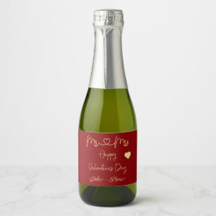 Etiquetas Para Vinos Espumosos Feliz día de San Valentín Sr. y Sra.