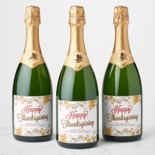 Etiquetas Para Vinos Espumosos Feliz Moda de Acción de Gracias Cae Fiesta de comp