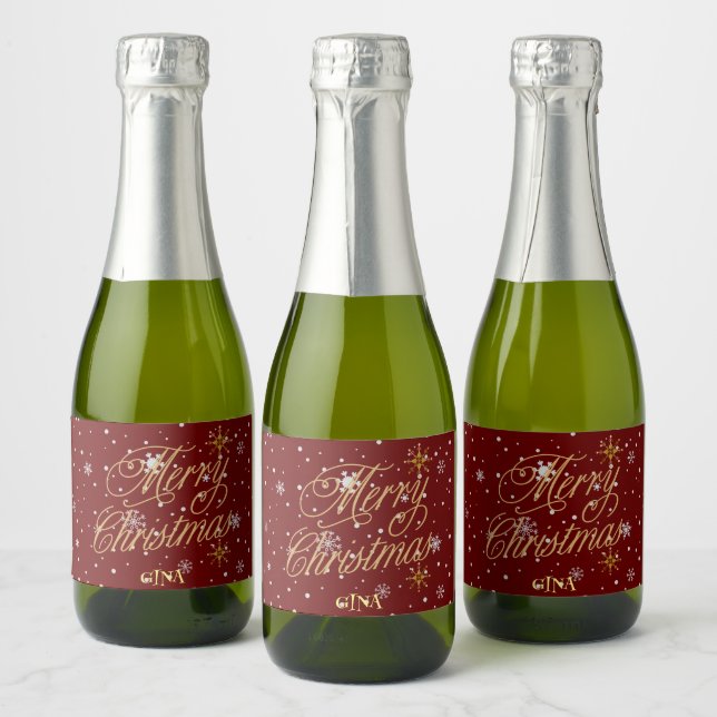 Etiquetas Para Vinos Espumosos Feliz Navidad (Botellas)