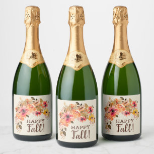 Etiquetas Para Vinos Espumosos ¡Feliz Otoño! Swag Floral de Otoño