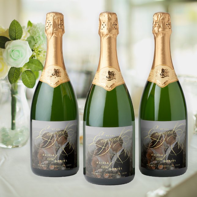 Etiquetas Para Vinos Espumosos Feria de compromiso de foto de personalizado de gu (Subido por el creador)