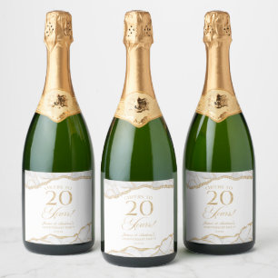 Etiquetas Para Vinos Espumosos Fiesta de aniversario de bodas de 20 años de Ágata
