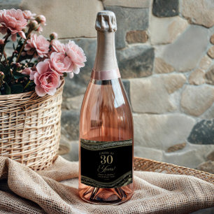 Etiquetas Para Vinos Espumosos Fiesta de aniversario de bodas de 30 años de Ágata