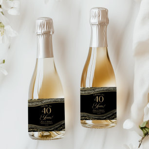 Etiquetas Para Vinos Espumosos Fiesta de aniversario de bodas de 40 años de Ágata