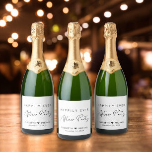 Etiquetas Para Vinos Espumosos Fiesta de Boda Felices para Siempre