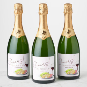Etiquetas Para Vinos Espumosos Fiesta de compromiso con vino y charcutería