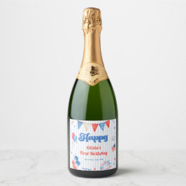 Etiquetas Para Vinos Espumosos Fiesta de Cumpleaños - 4 de Julio