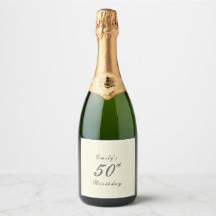 Etiquetas Para Vinos Espumosos Fiesta de cumpleaños elegante moderna 50