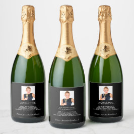 Etiquetas Para Vinos Espumosos Fiesta de cumpleaños foto negra diversión hechos b