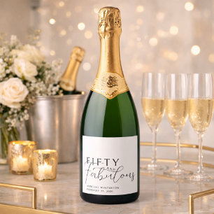 Etiquetas Para Vinos Espumosos Fiesta de cumpleaños número 50 Moderna y Espectacu