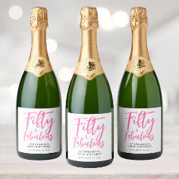 Etiquetas Para Vinos Espumosos Fiesta de cumpleaños número 50 moderna y fabulosa
