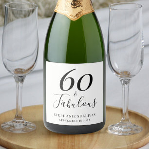 Etiquetas Para Vinos Espumosos Fiesta de cumpleaños sesenta estilosa y fabulosa