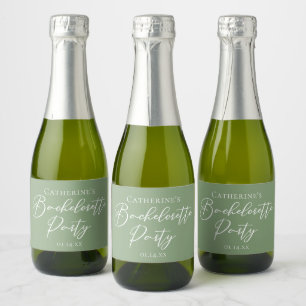 Etiquetas Para Vinos Espumosos Fiesta de Despedida de Soltera Chic Verde Sage Per