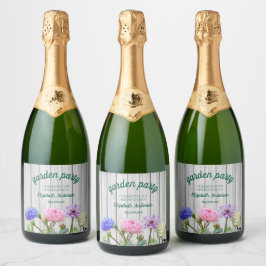 Etiquetas Para Vinos Espumosos Fiesta de graduación en el jardín