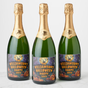 Etiquetas Para Vinos Espumosos Fiesta de Halloween de Año de Añadir Nombre