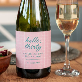 Etiquetas Para Vinos Espumosos Fiesta de piscina rosa moderna Cumpleaños