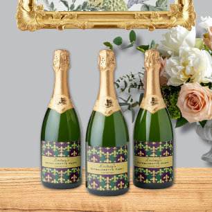 Etiquetas Para Vinos Espumosos Fiesta de soltera personalizada de Mardi Gras