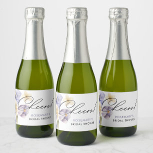 Etiquetas Para Vinos Espumosos Fiesta de té floral Cheers para la novia, despedid