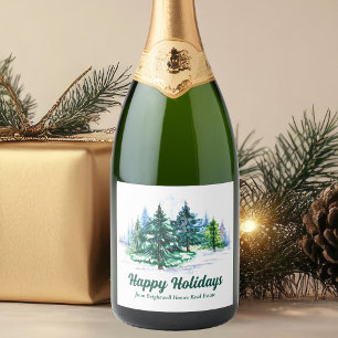 Etiquetas Para Vinos Espumosos Fiestas de Navidad personalizadas y felices fiesta