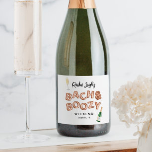Etiquetas Para Vinos Espumosos Fin de semana de soltera Bach & Boozy Rose Gold