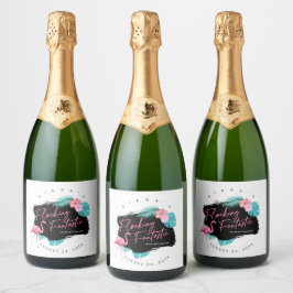 Etiquetas Para Vinos Espumosos Flamingo Despedida de Soltera Bandada Fantástica V