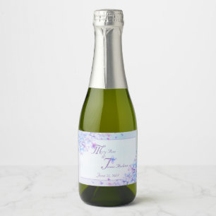 Etiquetas Para Vinos Espumosos Flor azul morada de lino acuático