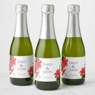Etiquetas Para Vinos Espumosos Flor de Hibiscus Mini Fragmentos de botella de vin