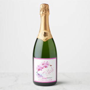 Etiquetas Para Vinos Espumosos Flor de orquídea silvestre florece en el 50 aniver