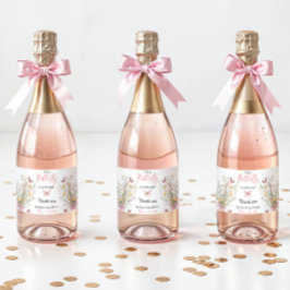 Etiquetas Para Vinos Espumosos Flor floral de mariposa rústica Baby Shower