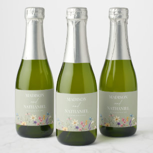 Etiquetas Para Vinos Espumosos Flor silvestre Flor Floral Boda Jardín