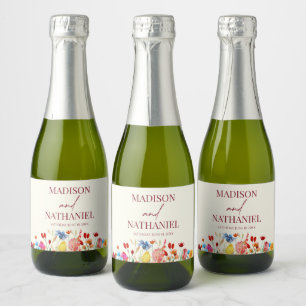 Etiquetas Para Vinos Espumosos Flor silvestre Flor Floral Boda Jardín