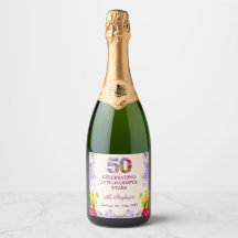 Floral elegante flor de botellas de 50 años 50 año
