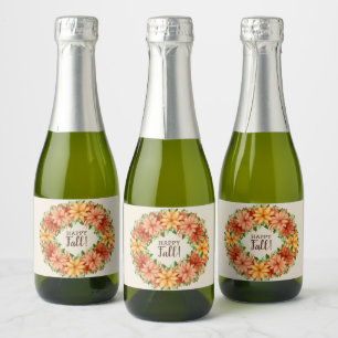 Etiquetas Para Vinos Espumosos Floral Otoñal de Otoño Mini
