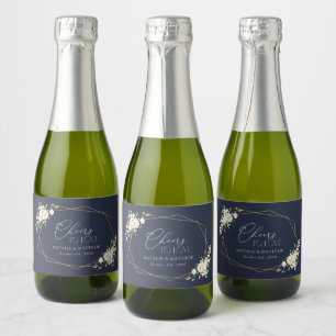 Etiquetas Para Vinos Espumosos Flores blancas, flores de crema, vegetación, Boda