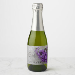 Etiquetas Para Vinos Espumosos Flores moradas en encaje