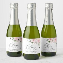 Etiquetas Para Vinos Espumosos Flores Rubor, flores rosas, boho, ducha de novias