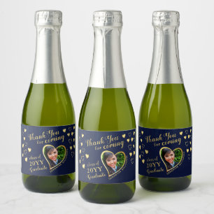 Etiquetas Para Vinos Espumosos Foto Azul marino Gracias a los favores de graduaci