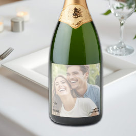 Etiquetas Para Vinos Espumosos Foto de boda con superposición de texto simple