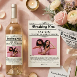 Etiquetas Para Vinos Espumosos Foto de periódico Dama de honor o dama de compañía