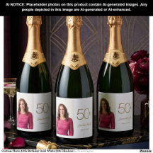 Foto personalizada Cumpleaños 50 dorado blanco 50 