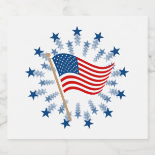 Etiquetas Para Vinos Espumosos Fuegos artificiales de la bandera estadounidense S