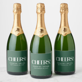 Etiquetas Para Vinos Espumosos Fuente Serif Decorativa Deep Pine para Bodas Cheer