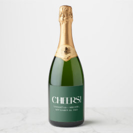 Etiquetas Para Vinos Espumosos Fuente Serif Decorativa Deep Pine para Bodas Cheer