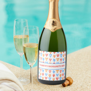 Etiquetas Para Vinos Espumosos Fun Swimsuit Pool Fiesta Bachelorette Personalizad