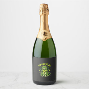 Etiquetas Para Vinos Espumosos Fur-Ankenstein Divertido Perro de Frankenstein Hal